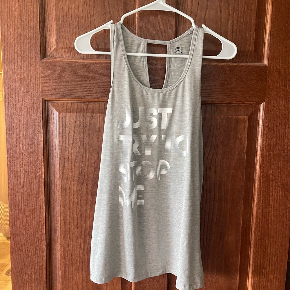 CHAMPION grey “just try to stop me” tank top